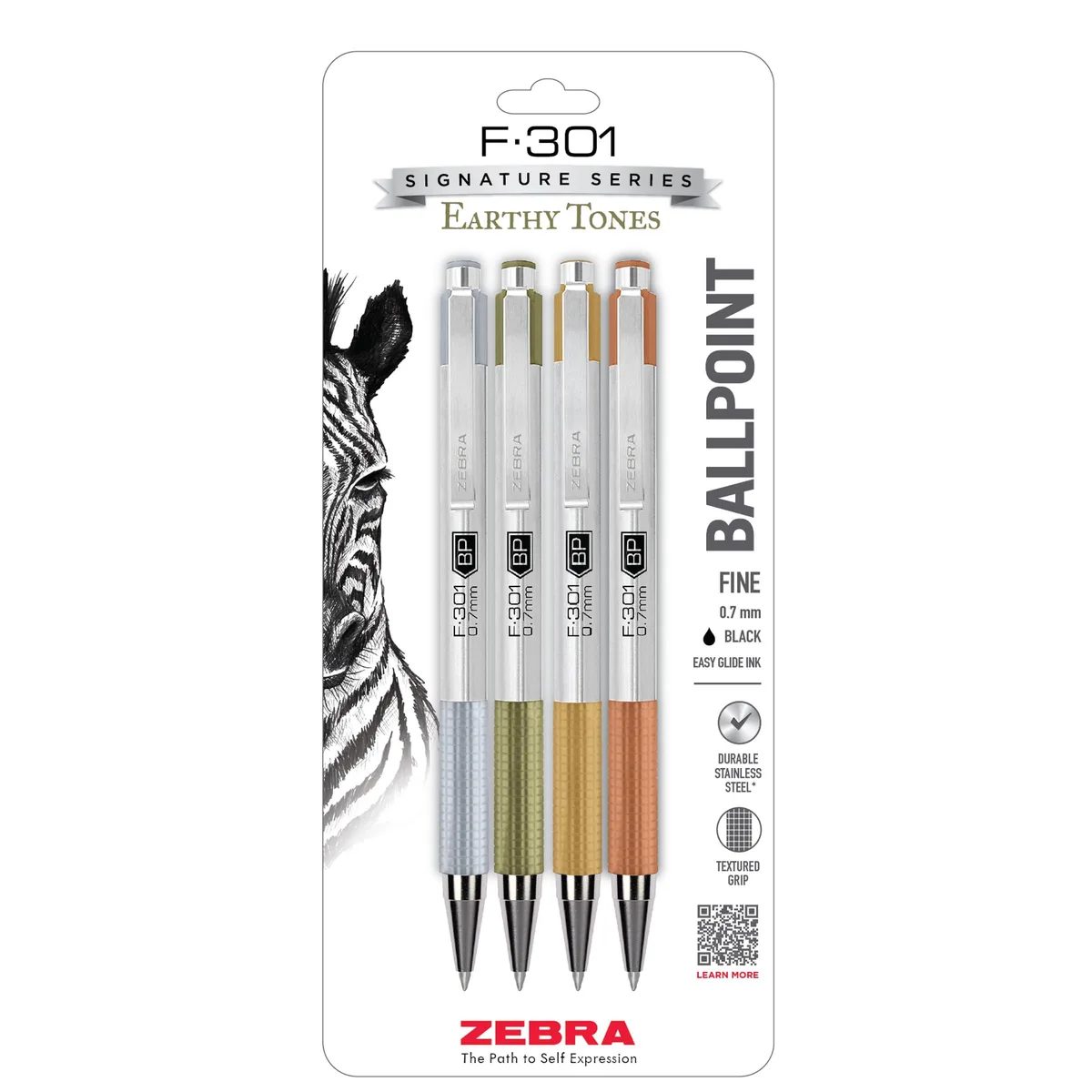 Stainless steel retractable ballpoint pen, black finish, metal clip, 19 cm long