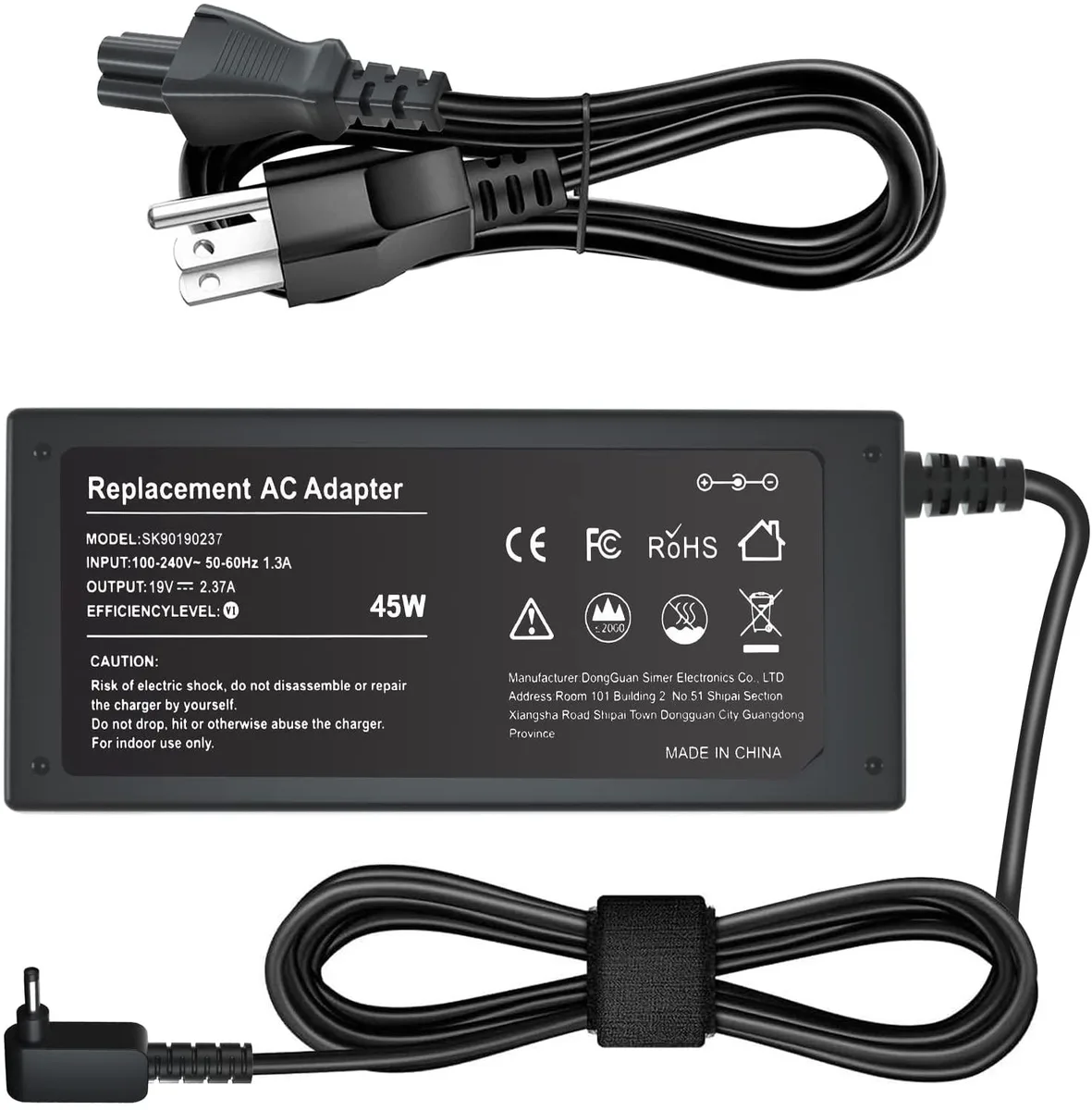 myVolts myVolts 19V 2.37A 45W AC Adapter 3.0*1.1mm US plug — product photo