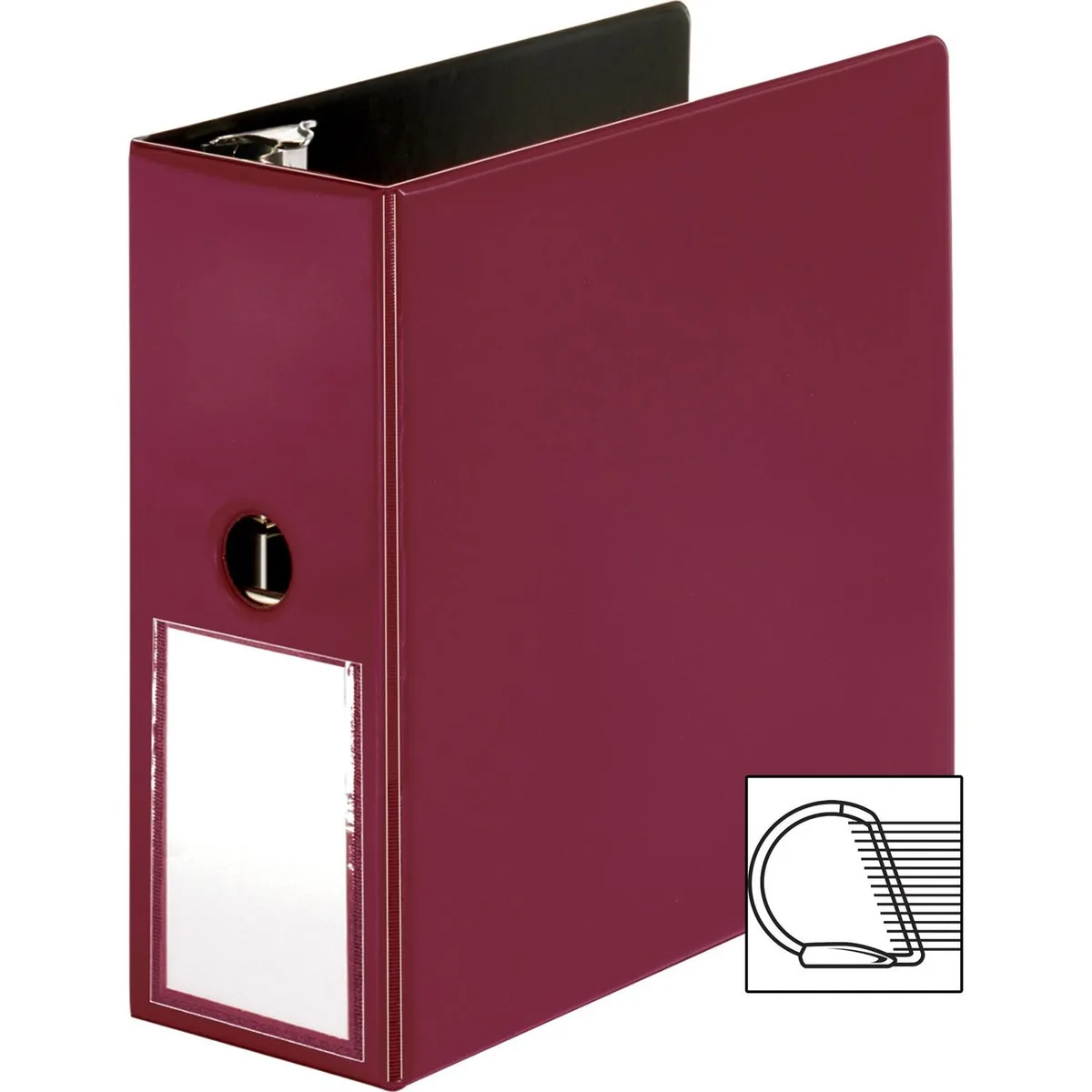 Business Source Business Source BSN33122 Slanted D-Ring Binder 5" Burgundy 1050 sheets — product photo