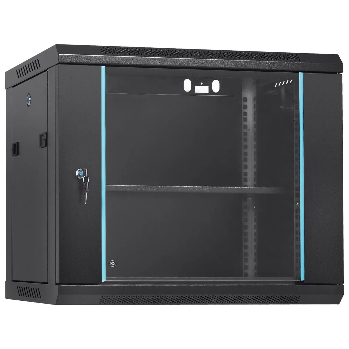 WUQ WUQ 9U Wall Mount Server Rack 15.5" Deep Door Lock — product photo