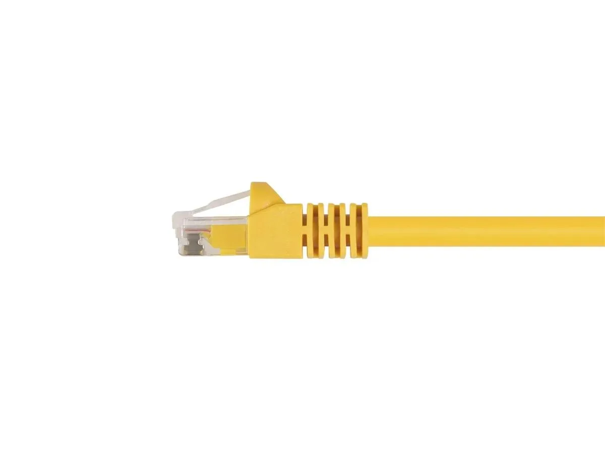 Yellow Cat5e patch cable with RJ45 connectors, 14ft length