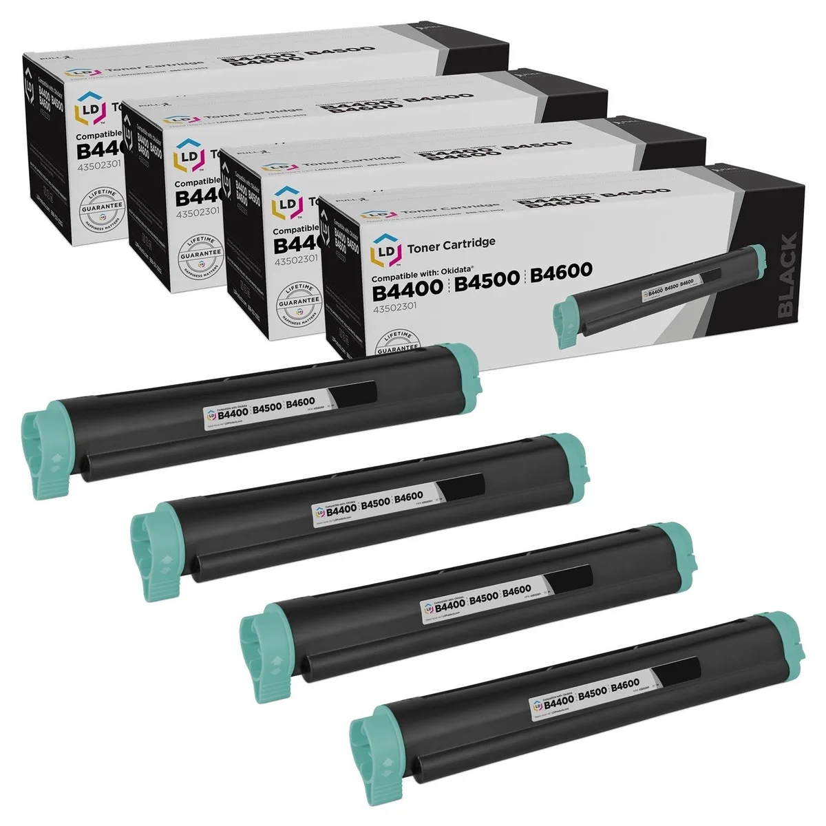 LD Products LD Products Compatible Toner Cartridge 43502301 Type 9 Black 4-Pack — product photo