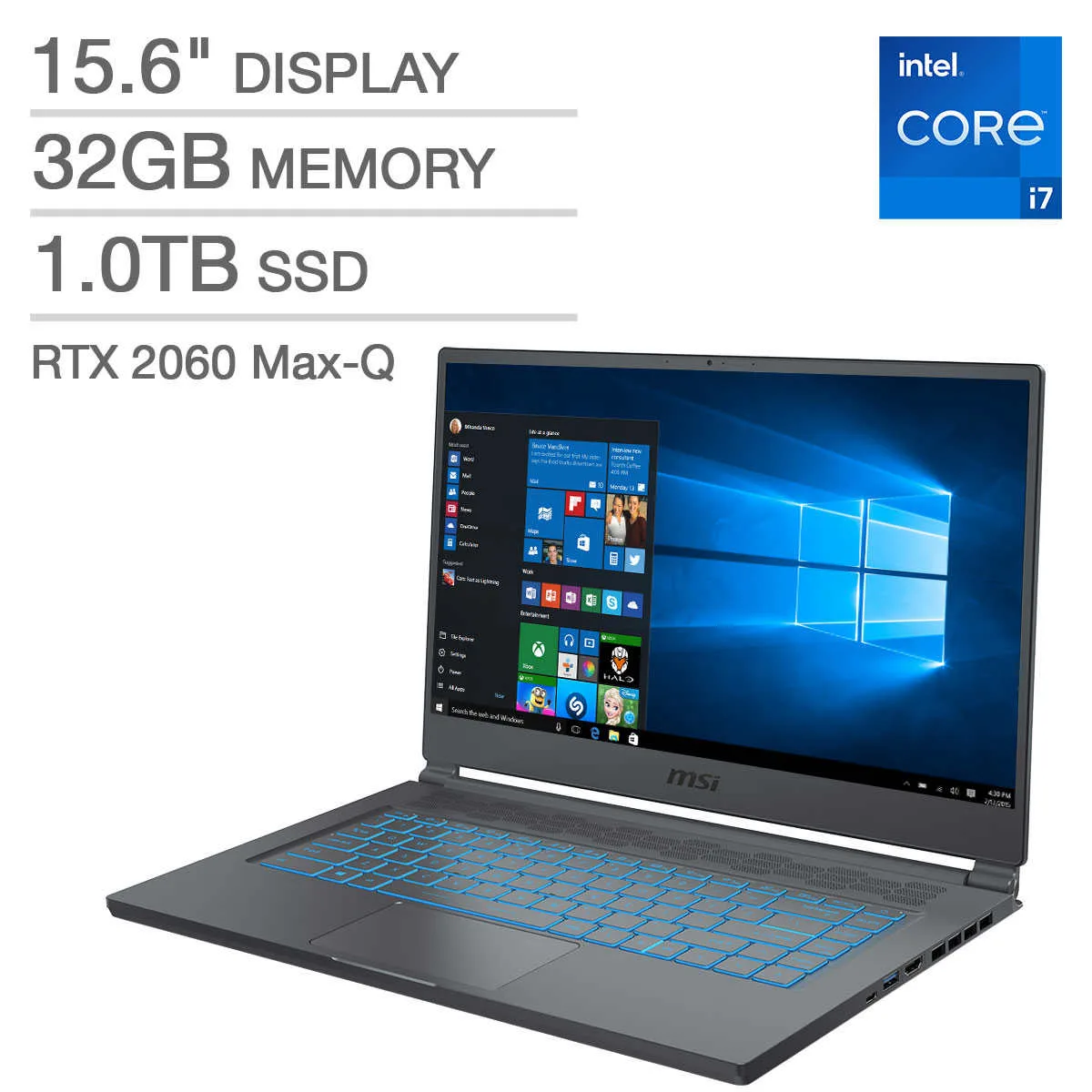 MSI MSI Stealth 15M laptop i7-1185G7 RTX 2060 Max-Q 32GB 1TB 15.6 — product photo