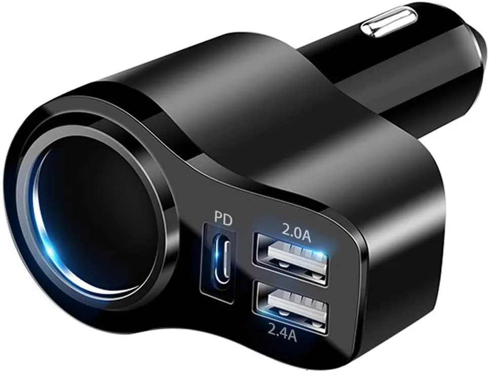 Hamzan Hamzan 4-in-1 USB-C Car Charger 168W 12V/24V PD 30W 3 Ports — product photo