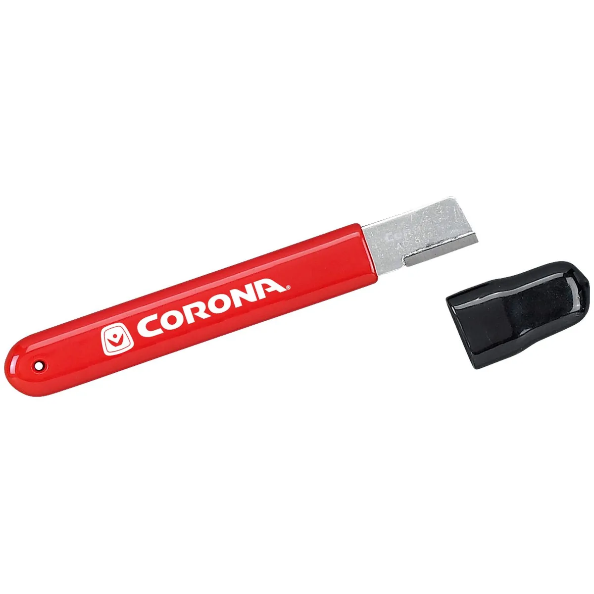 Compact steel garden tool sharpener with ergonomic handle