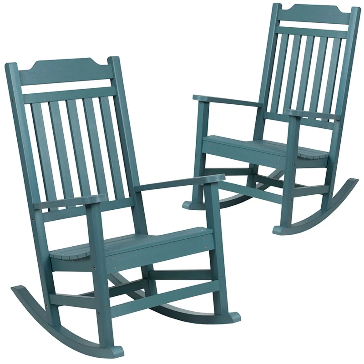 Flash Furniture Flash Furniture Winston Teal Faux Wood Rocking Chair Set of 2 — product photo