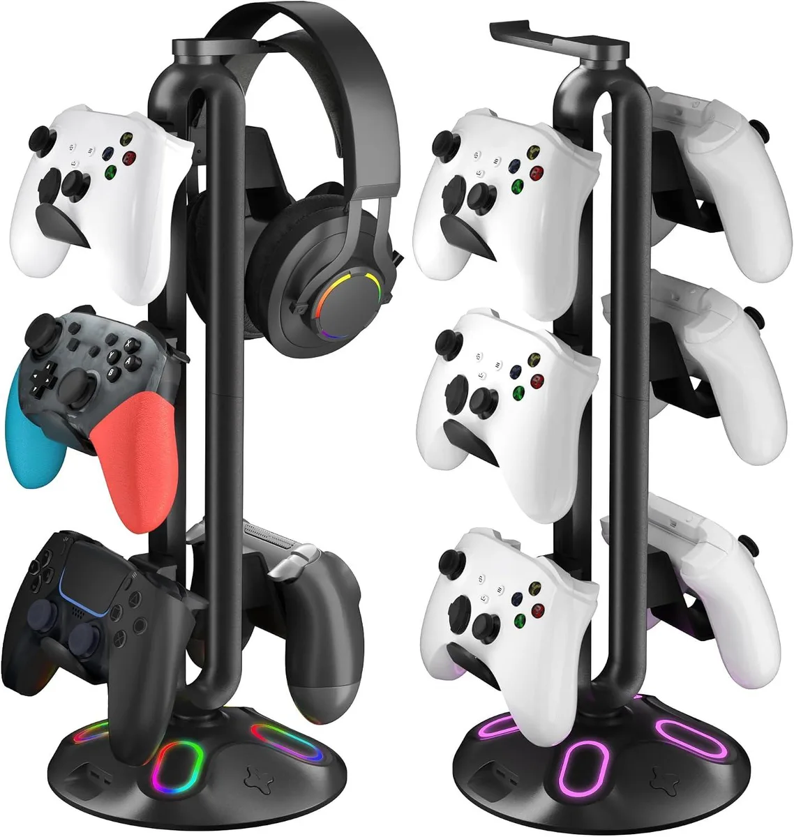 lelisten lelisten RGB Headphone Stand Controller Holder 3.5mm USB Type-C Black — product photo