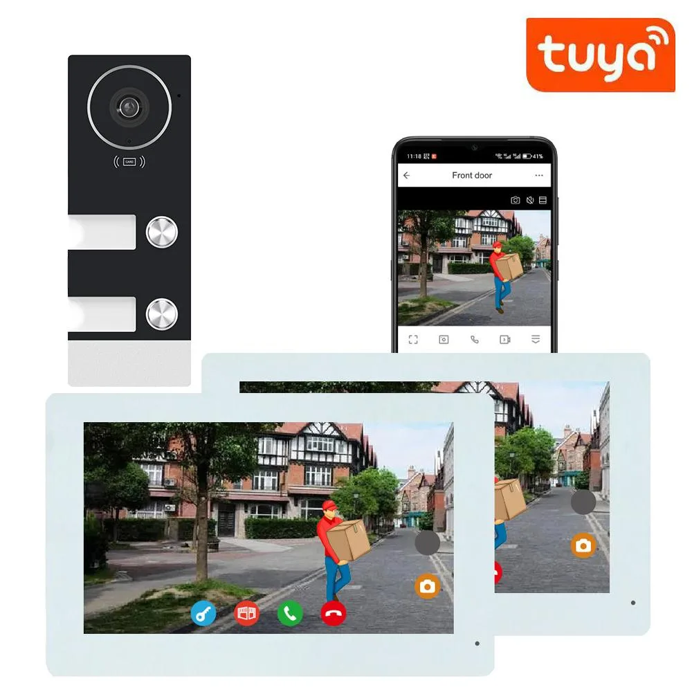 visiPower visiPower 2-Unit 4-Pin Wired Video Intercom Kit 1080p 32GB White — product photo