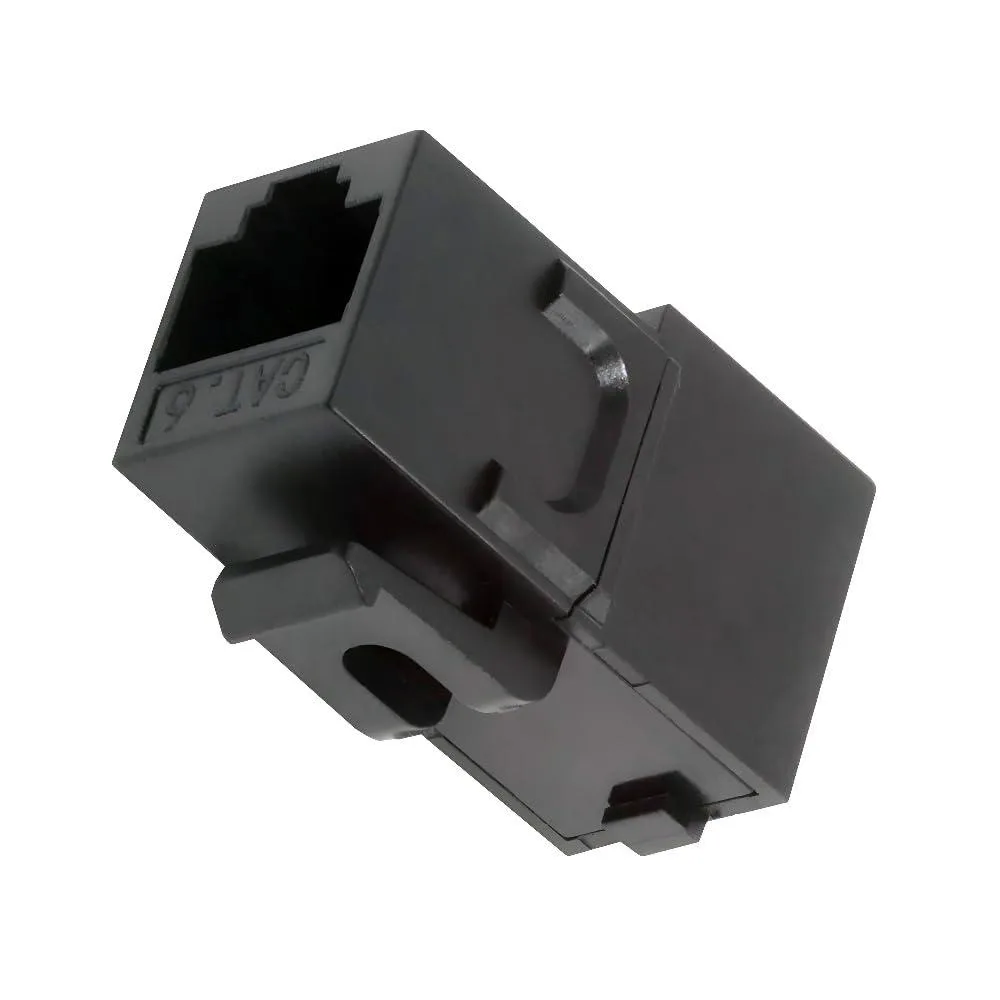 LORDWORLD LORDWORLD 90 Degree Up Angled CAT6 Keystone Coupler RJ45 Female to Female Black — product photo