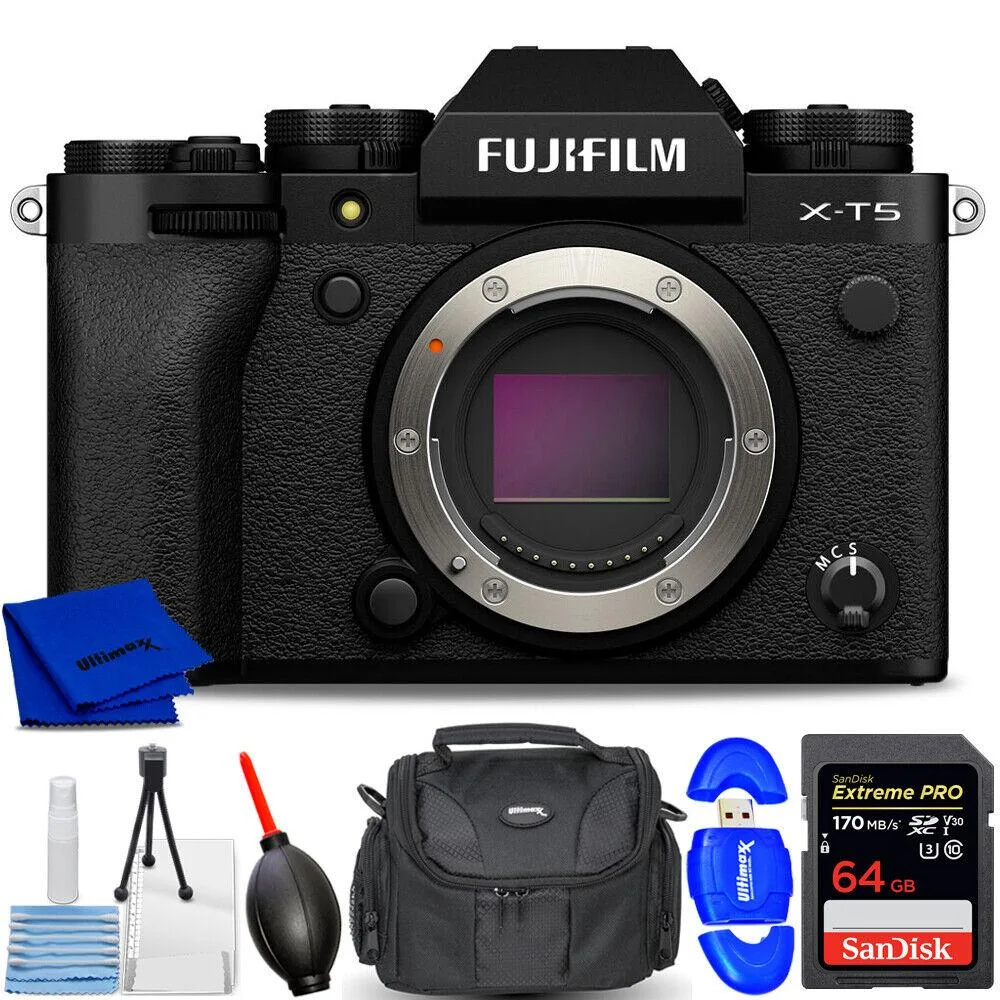 FUJIFILM FUJIFILM X-T5 40MP Mirrorless Camera Black 64GB 7-Piece Kit — product photo