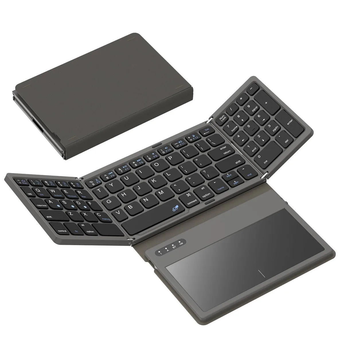 GSM Outdoors GSM Outdoors Foldable Bluetooth Keyboard with Touchpad Grey 2 in 1 Accessories — product photo