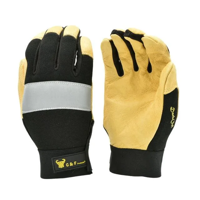 G &amp; F Products G &amp; F Products Dark Owl High Visibility Reflective Mechanics Work Gloves X-Large Yellow/blk — product photo