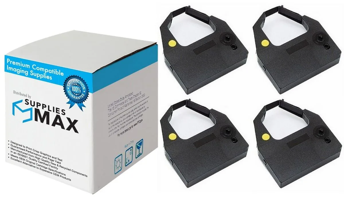 SuppliesMax SuppliesMax Diebold 50487-A Black Printer Ribbon 4 Pack — product photo