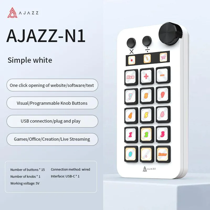 Ajazz Ajazz N1 White 15-button Game Controller — product photo