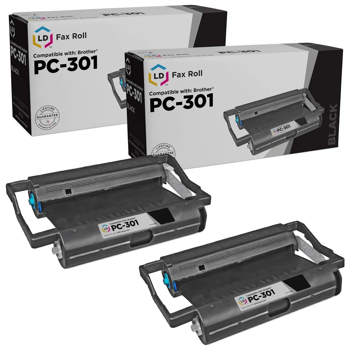LD Products LD Products Compatible Brother PC301 Fax Cartridge Set of 2 With Roll — product photo