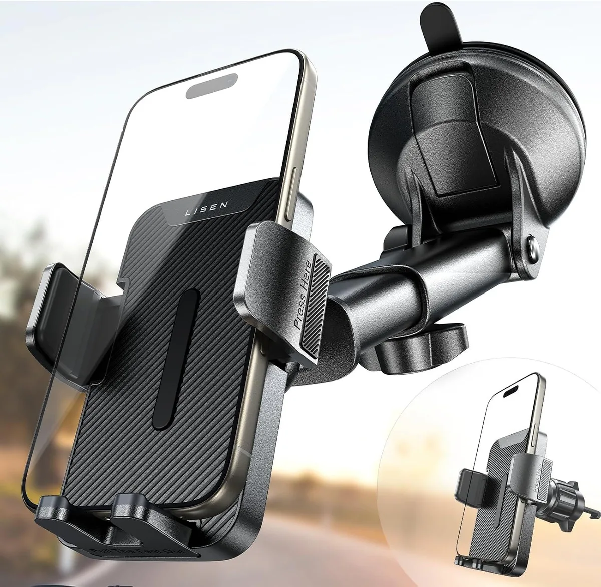 Keyence Keyence 3-in-1 Car Phone Mount Suction Vent 270° iPhone 13-17 — product photo