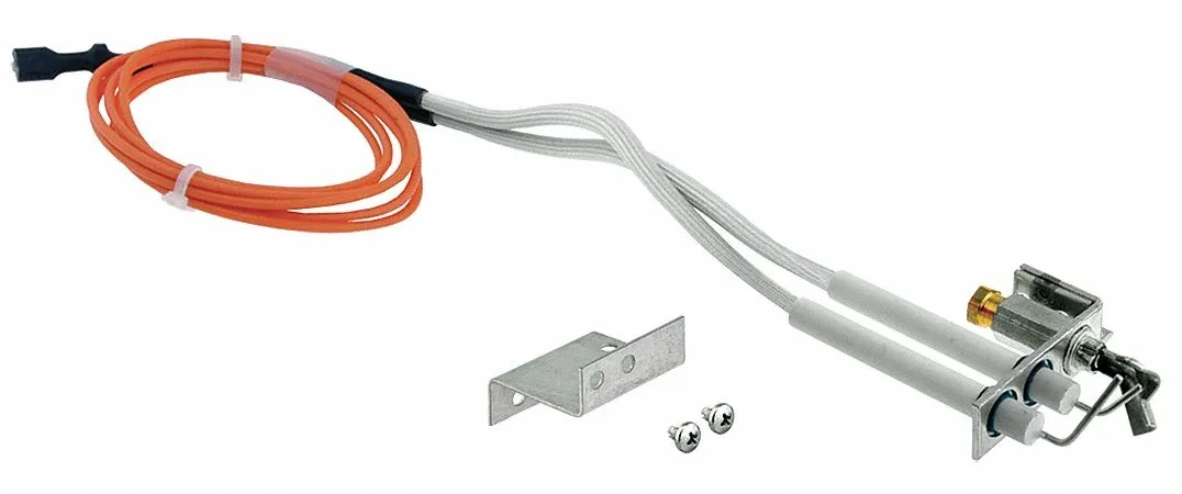 Small metal spark ignitor with ceramic insulator and wire connector