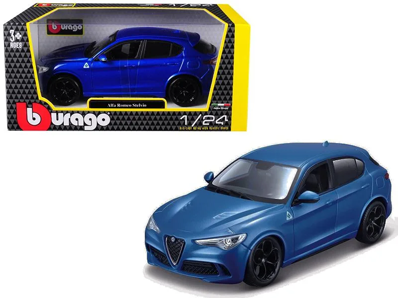 BBURAGO BBURAGO Alfa Romeo Stelvio Quadrifoglio Blue 1/24 Diecast Vehicle — product photo
