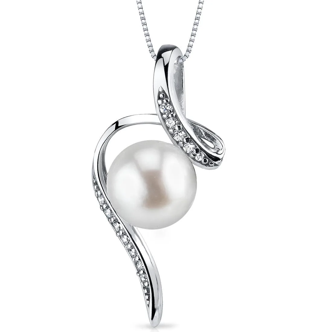 Oravo Oravo 8.0mm Freshwater Pearl Pendant Necklace Sterling Silver 18" SP10912 — product photo