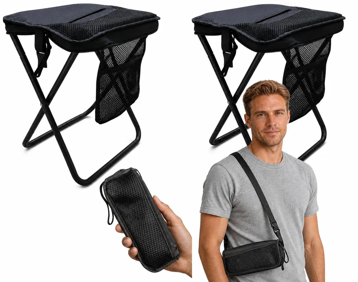 Baldwin ZDD01 2-in-1 Folding Chair & Backpack Stool 12x11x12 in Black 265 lbs — product photo