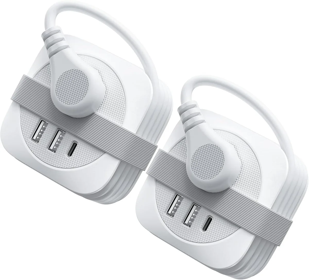 Orico Orico 2-Pack Travel Power Strip 3 USB Ports 2 Outlets 3.7 ft White — product photo