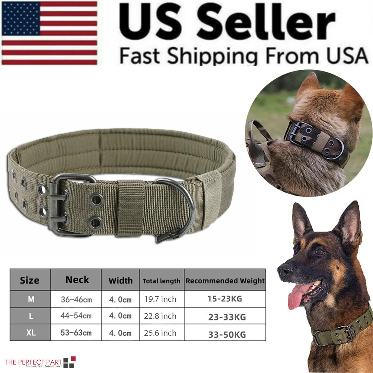 The Perfect Part The Perfect Part Tactical Dog Collar 2" Wide 18 Pack Black 1.65 — product photo