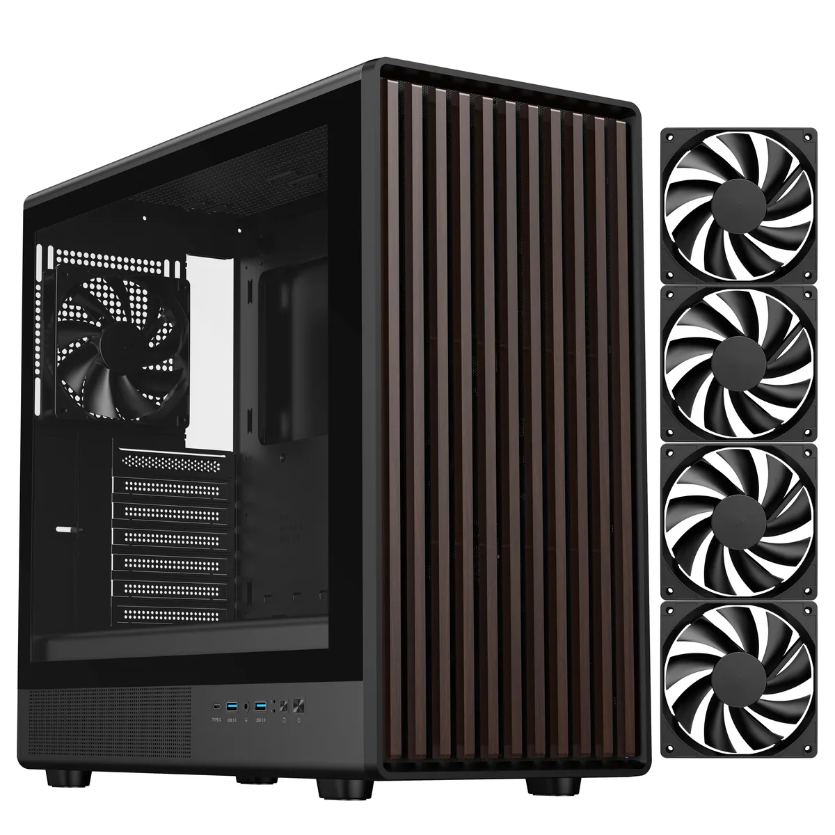 DIYPC DIYPC DIY-ATX08-Wood ATX mid-tower PC case — product photo