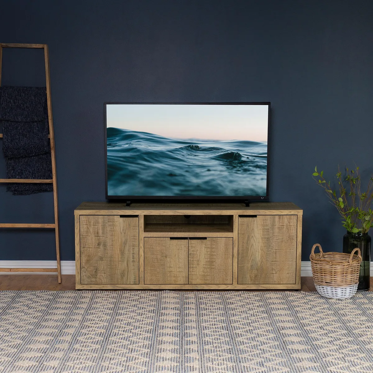 tuphen tuphen 60-inch Engineered Wood TV Stand Mango Finish Home Entertainment — product photo