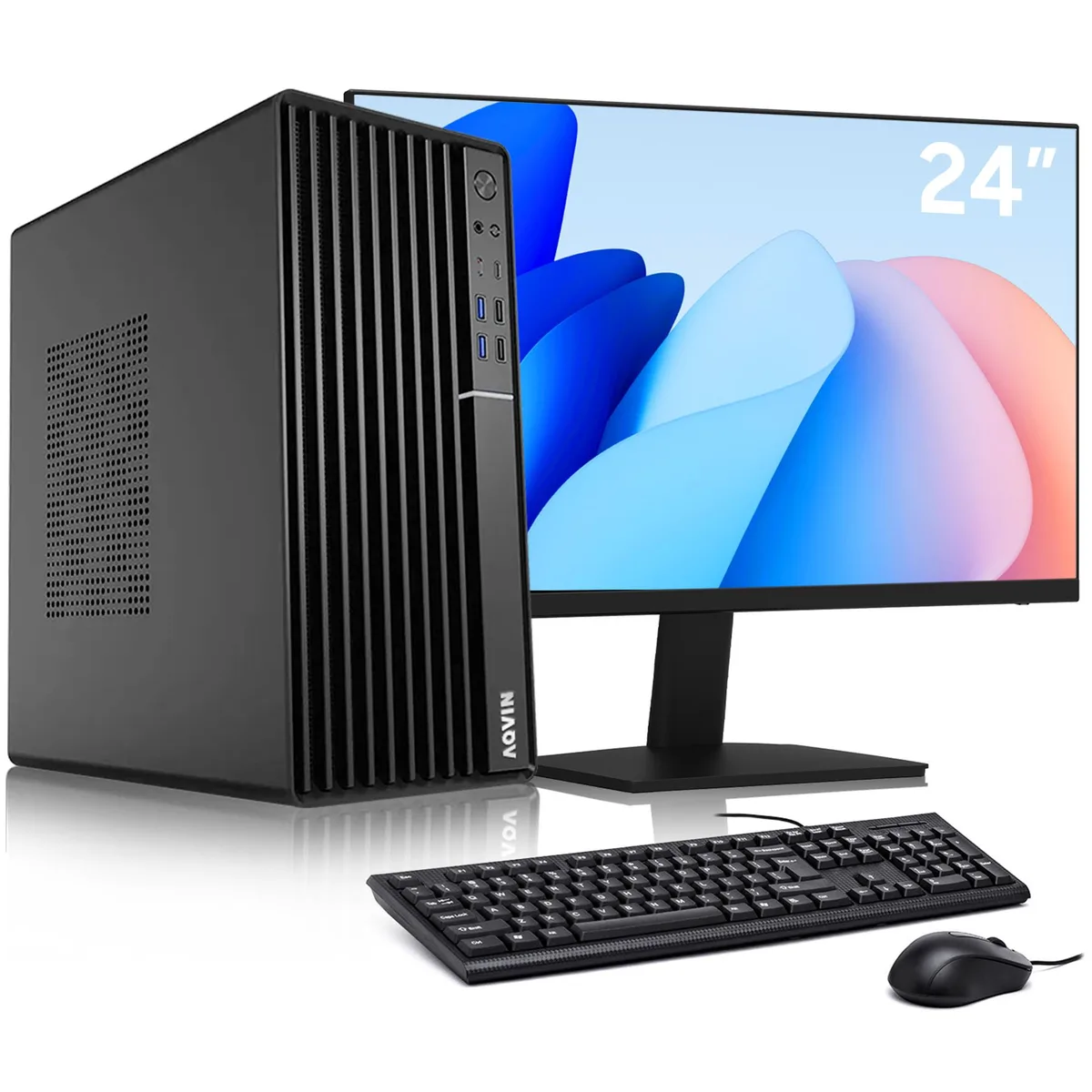 AQVIN AQVIN MTX70 Business Desktop i7-8700 16GB 512GB NVMe 24" Monitor — product photo
