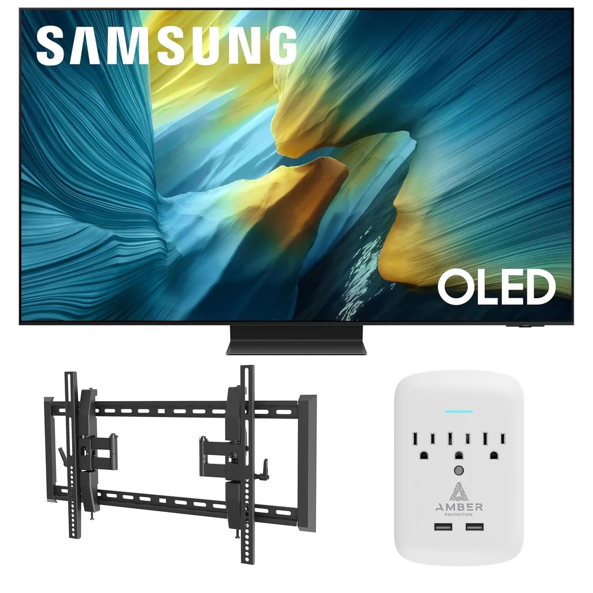 SAMSUNG SAMSUNG S95FA 83" OLED 4K 120Hz LED TV with Walts Tilt Mount &amp; Surge Protector — product photo