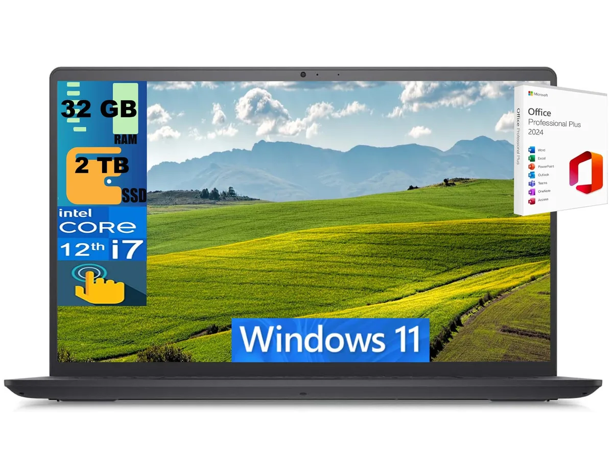 DELL DELL Inspiron 3520 15 laptop i7-1255U 32GB 2TB 15.6 FHD Touch Office 2024 — product photo