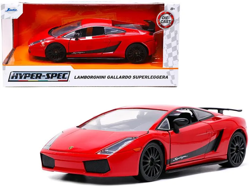 Jada Jada Lamborghini Gallardo Superleggera 1/24 Diecast Vehicle Red Black Stripes Hyper-Spec 32945 — product photo