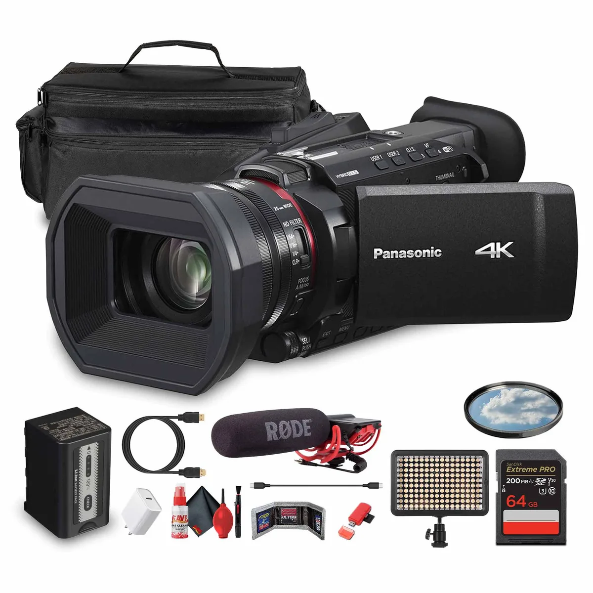 Panasonic Panasonic HC-X1200 UHD 4K professional camcorder bundle — product photo