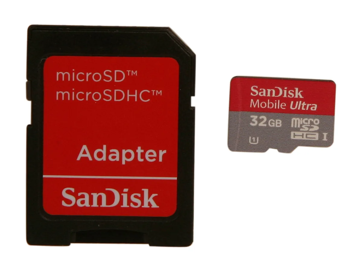 SanDisk SanDisk SDSDQUA-032G-A11A 32GB microSDHC memory card — product photo