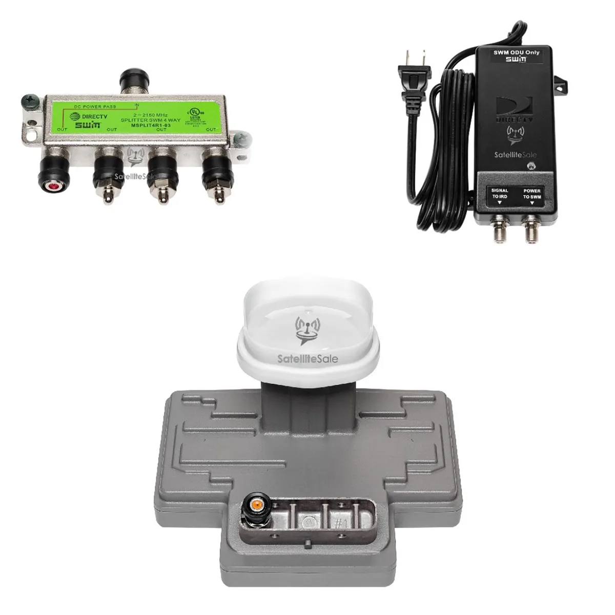 DIRECTV DIRECTV SWM3withpower Grey 4-way Splitter Kit — product photo