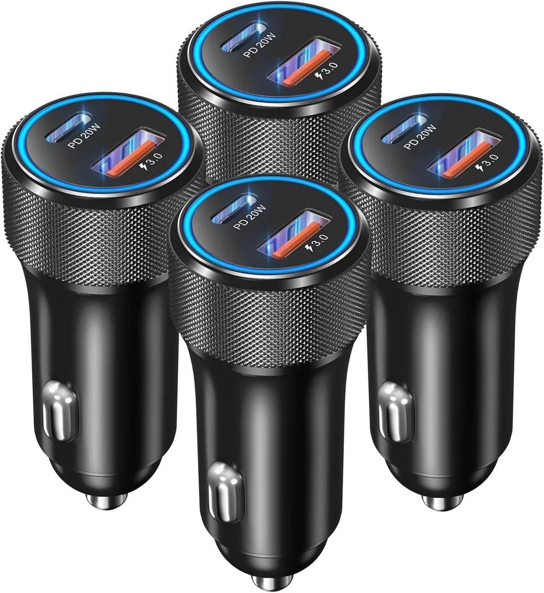 Hamzan Hamzan USB C Car Charger 4-Pack 36W Dual USB PD3.0 QC3.0 — product photo