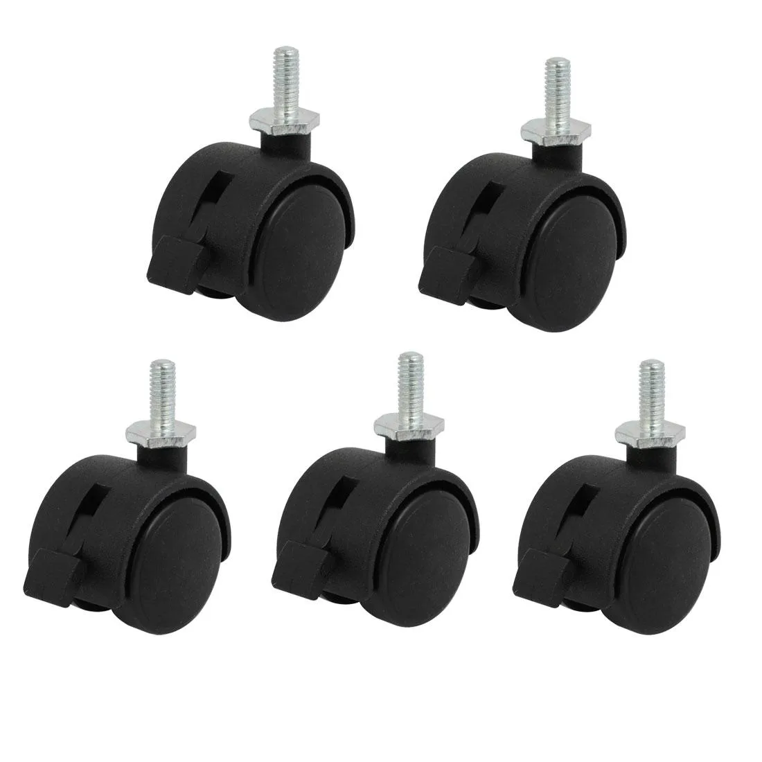 Unique-Bargains Unique-Bargains M6 Thread 1.2-inch Nylon Brake Caster 5pcs — product photo