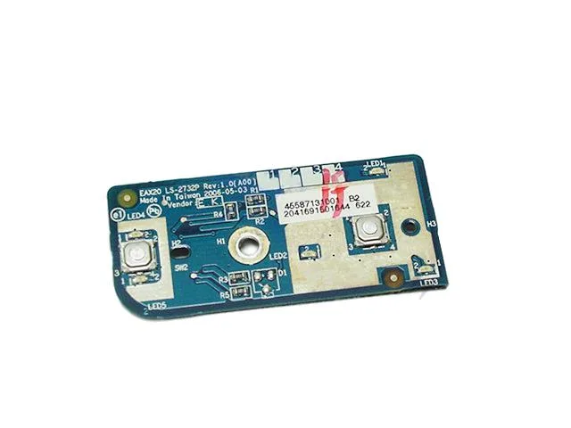 Small green circuit board with LED power button for Dell XPS M2010