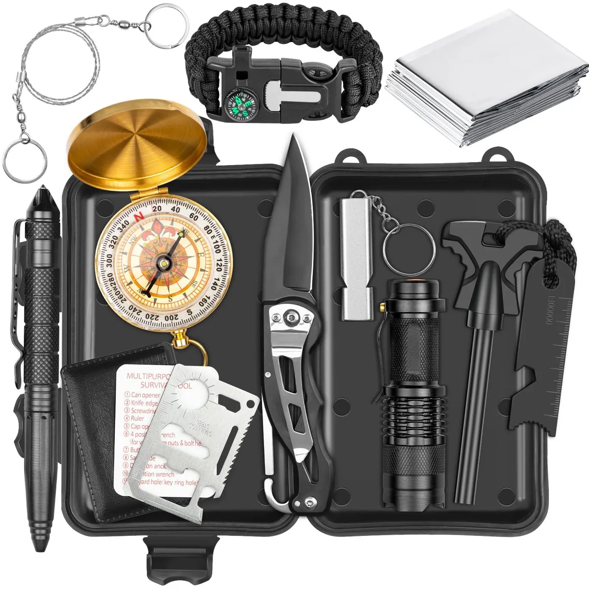  Alritz 12-in-1 Survival Kit Compass Fire Starter outdoor toy — product photo