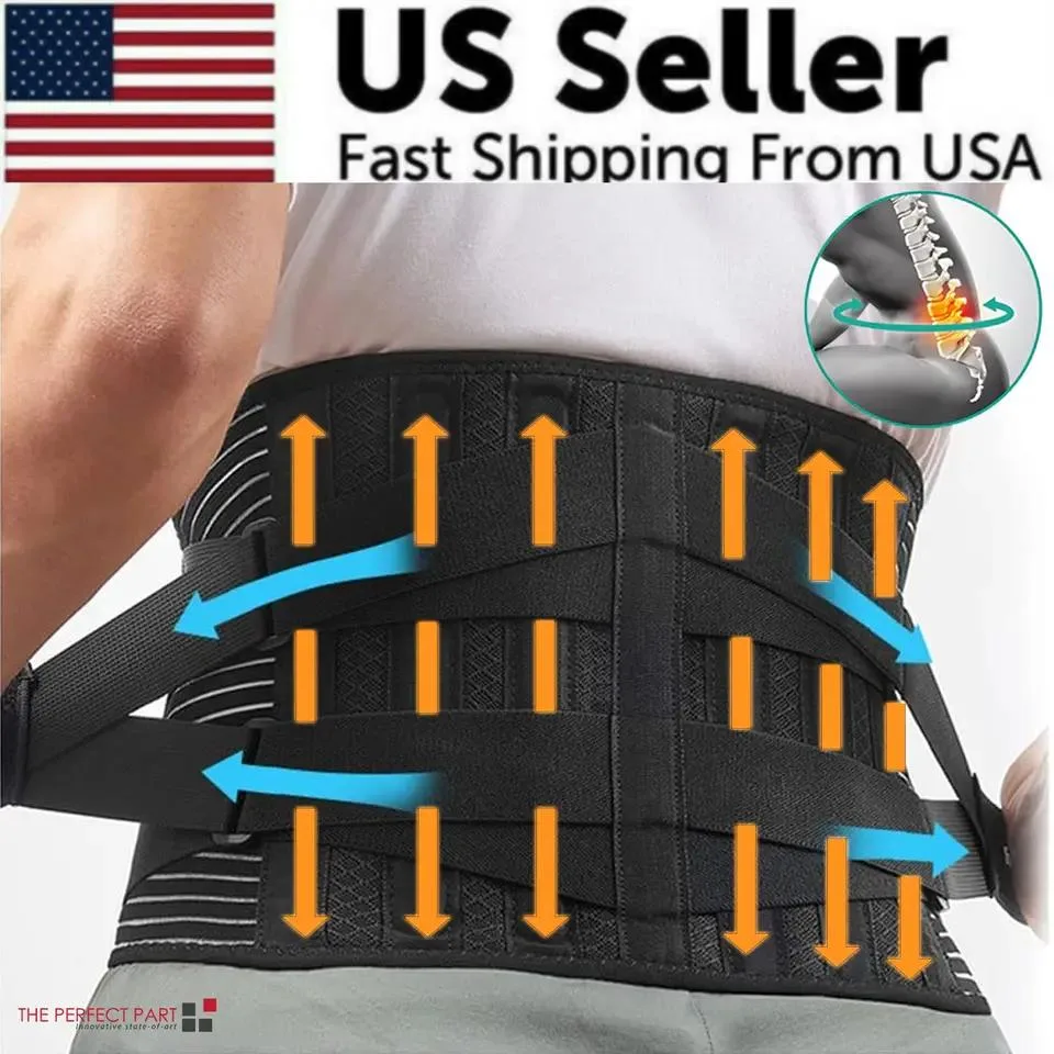 NShi NShi Adjustable Lower Back Brace Lumbar Support Waist Belt Black 360° support — product photo