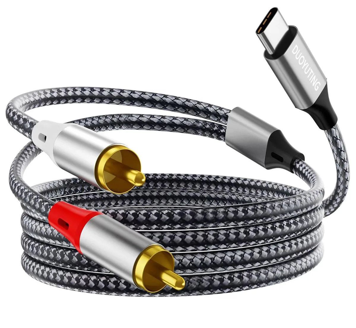  DUOYUTING USB-C to 2 RCA Audio Cable 6.6FT — product photo