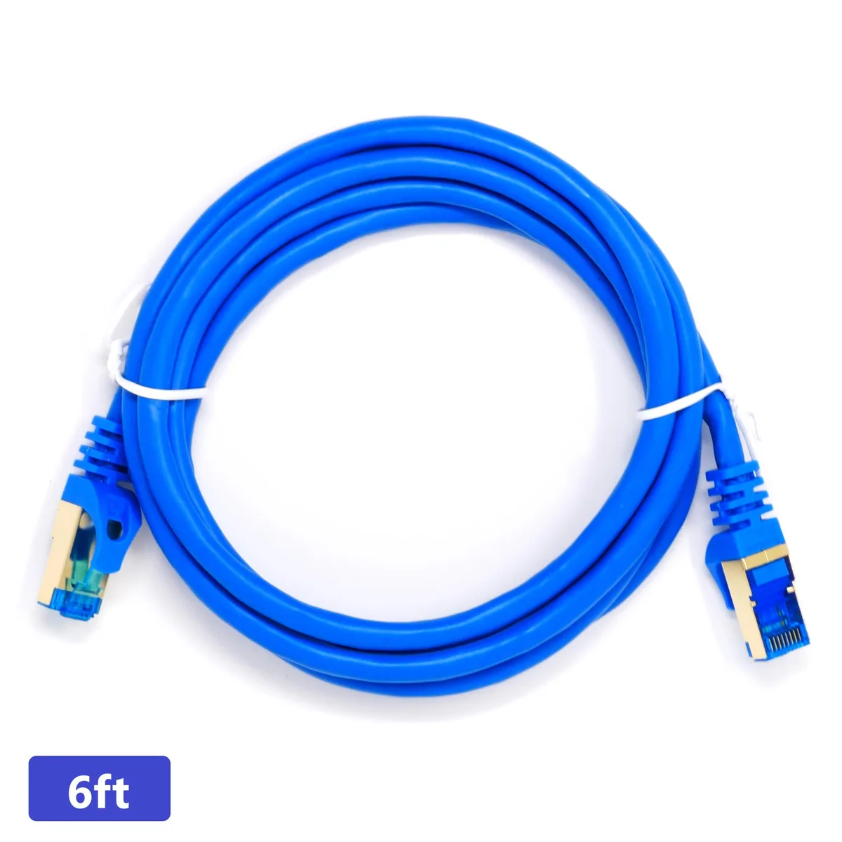 QualGear QualGear QG-CAT7R-1FT-BLK Cat 7 RJ45 Ethernet Cable 6 ft Blue — product photo