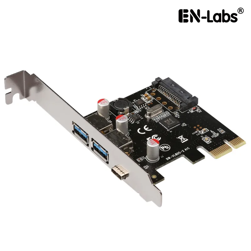 EN-Labs EN-Labs PCIEU3A2CS USB 3.1 Gen 1 Type-C + 2 Type-A PCIe expansion card, SATA power — product photo