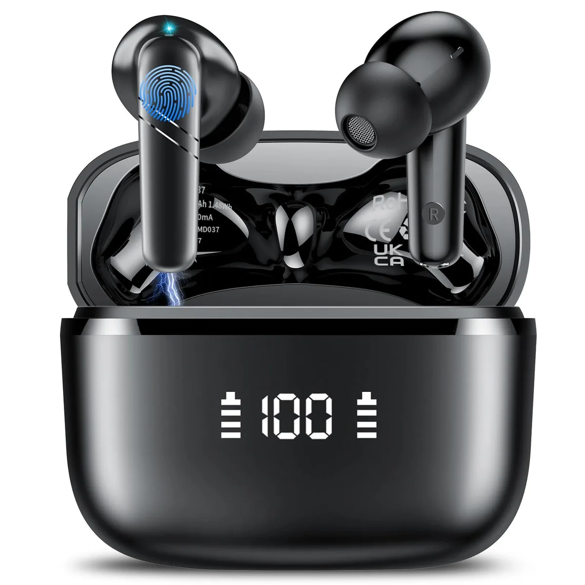 No Sew No Sew MD037 Bluetooth 5.4 Earbuds 48H Jet Black — product photo