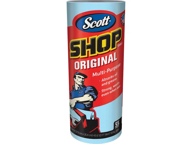 Scott Scott 75130 Blue Shop Towels 10.4 x 11 55/Roll 30 Rolls/Carton — product photo