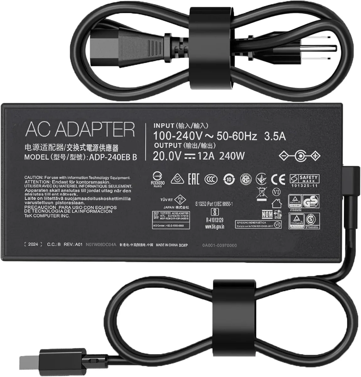 FLEANE FLEANE 240W laptop charger for TUF Gaming A18 A16 A14 ROG Zephyrus G14 G16 2024 2025 ProArt P16 PX13 — product photo