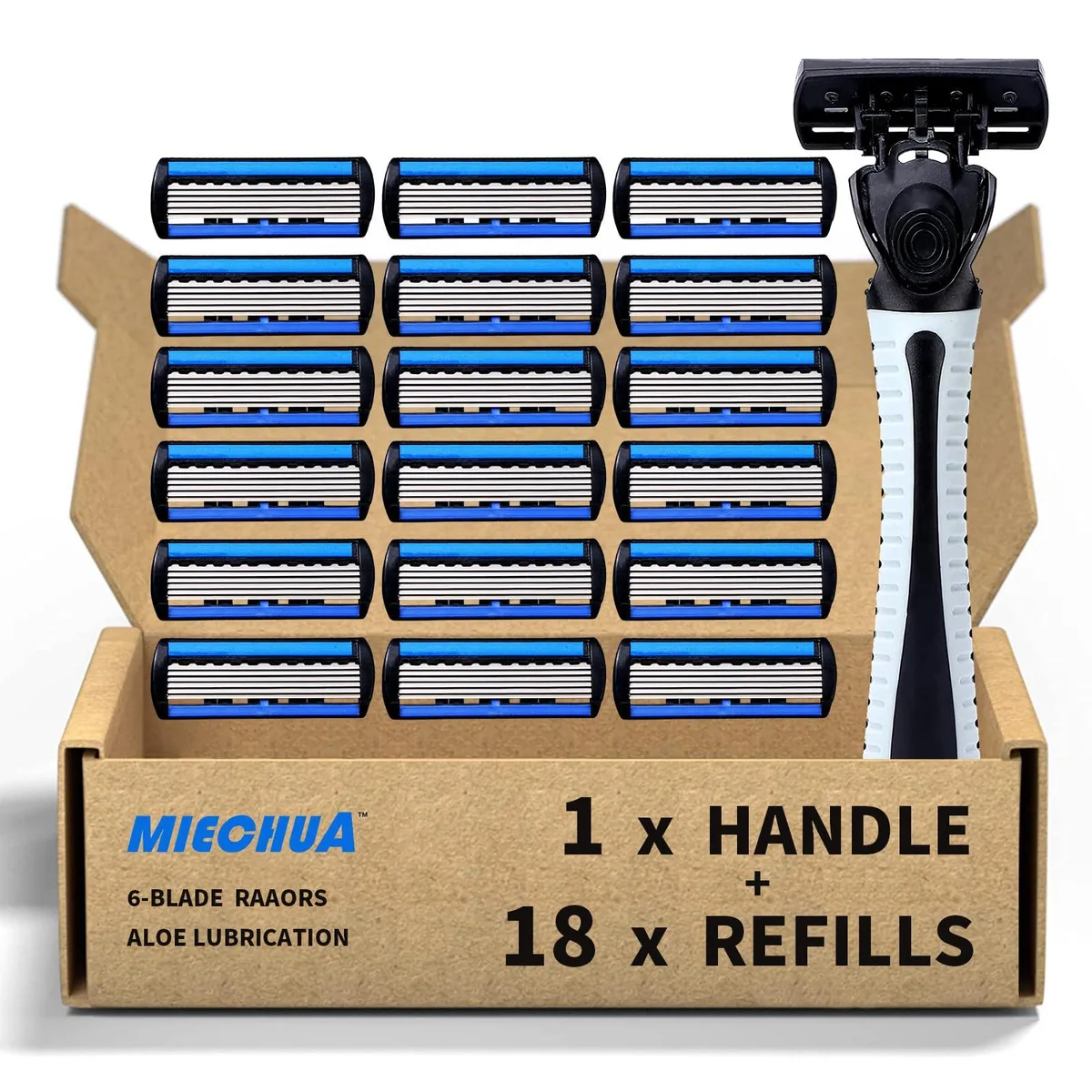  miechua 6-Blade Razor 18 Cartridges Black — product photo