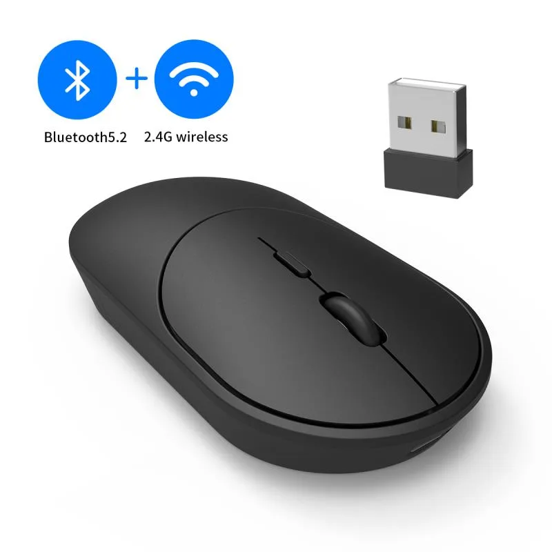 Reach Tech (Xiamen) Co., Ltd. Reach Tech (Xiamen) Co., Ltd. Dual Mode Rechargeable Mouse Bluetooth 5.2 2.4GHz USB Nano Receiver Black 1 Pack — product photo