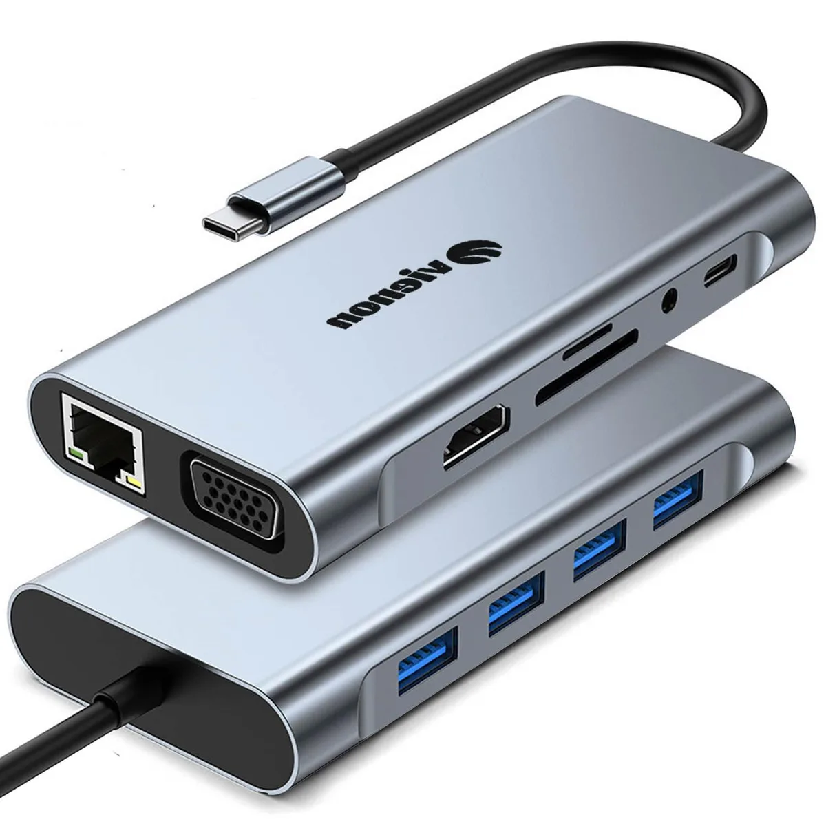 KEHIPI KEHIPI 11-in-1 USB-C Docking Station Silver Grey — product photo