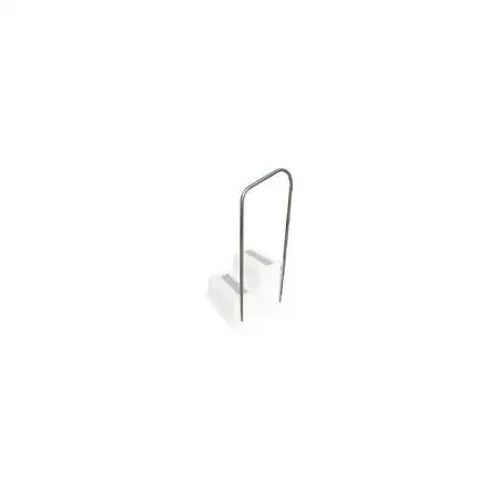 White plastic dock step with double tread and handrail, transparent finish